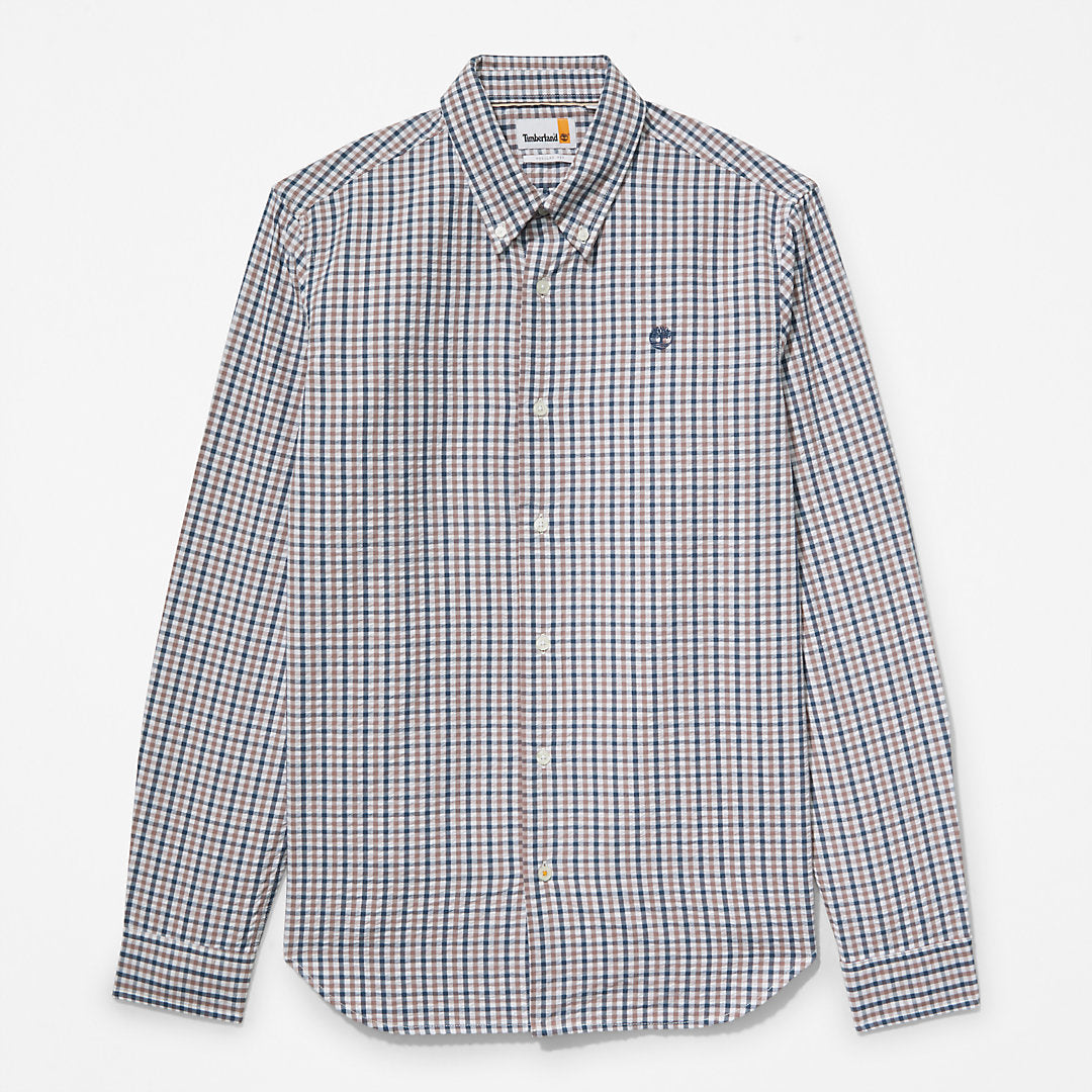 Timberland Mens Seersucker Gingham Shirt for Men in Purple