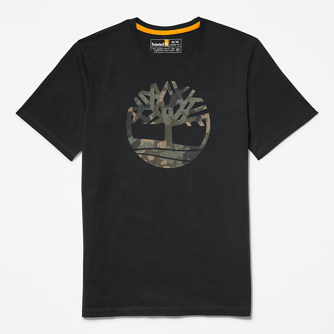 Timberland Mens Camo-Logo T-Shirt for Men in Black