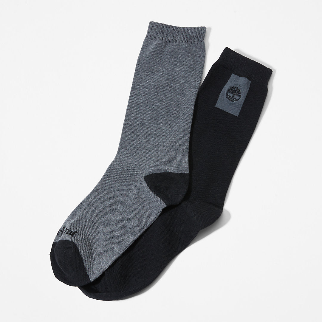 Timberland Mens 2-Pack Crew Socks for Men in Black