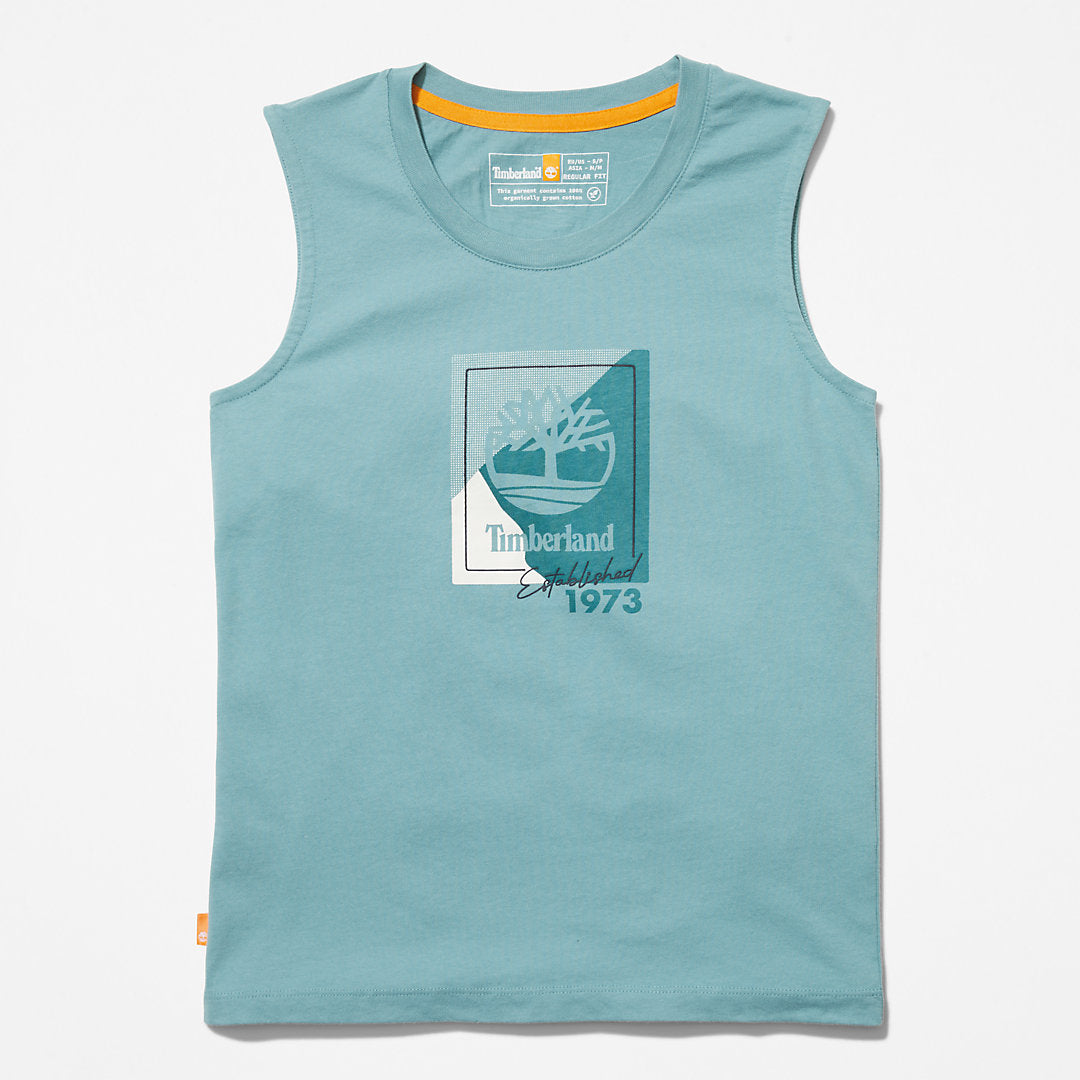 Timberland Womens Logo Tank Top for Women in teal