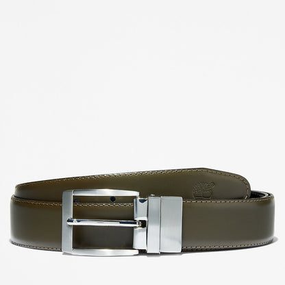 Timberland Mens Reversible Leather Belt for Men in Green/Black