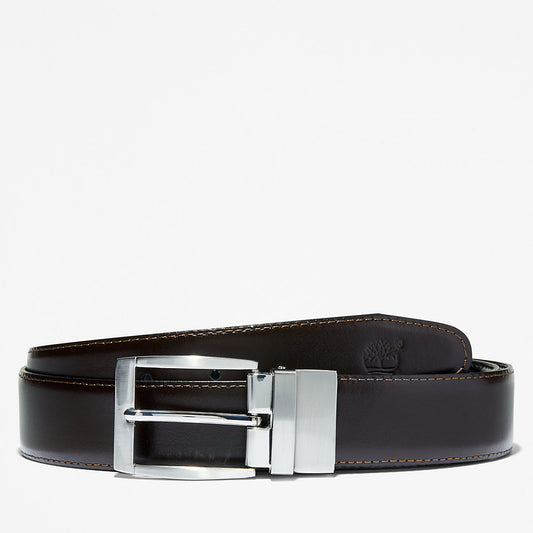 Timberland Mens Reversible Leather Belt for Men in Dark Brown/Black