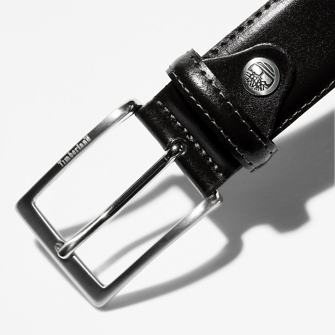 Timberland Mens Classic Squared Buckle Beltfor Men in Black