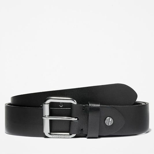 Timberland Mens Roller Buckle Leather Belt for Men in Black