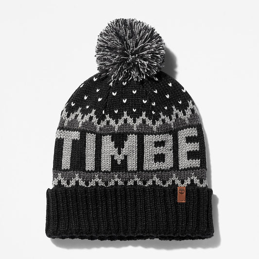 Timberland Mens Winter Roll-up Knit Beanie for Men in Black