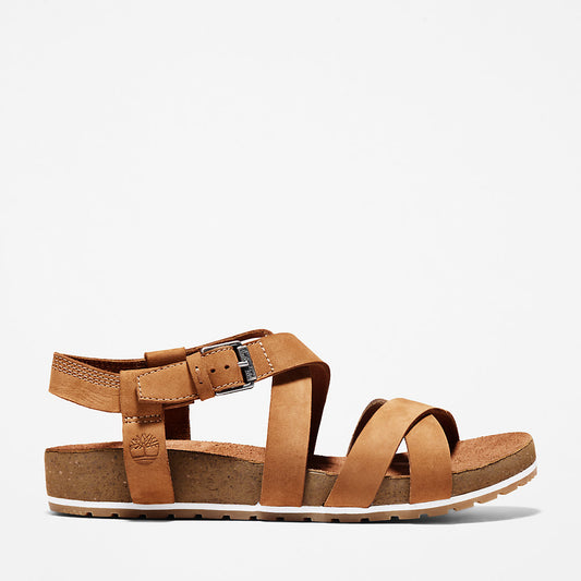 Timberland Womens Malibu Waves Ankle Strap Sandal for Women in Brown
