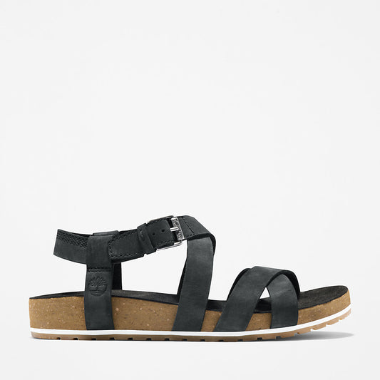 Timberland Womens Malibu Waves Ankle Strap Sandal for Women in Black