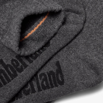 Timberland Mens Stratham 3-Pack Crew Sport Socks for Men in Dark Grey