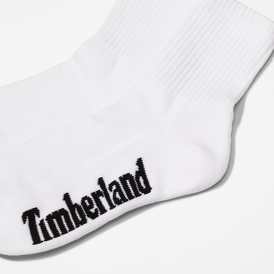 Timberland Mens Stratham 3-Pack Quarter-length Sport Socks for Men in White