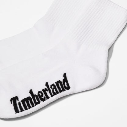 Timberland Mens Stratham 3-Pack Quarter-length Sport Socks for Men in White
