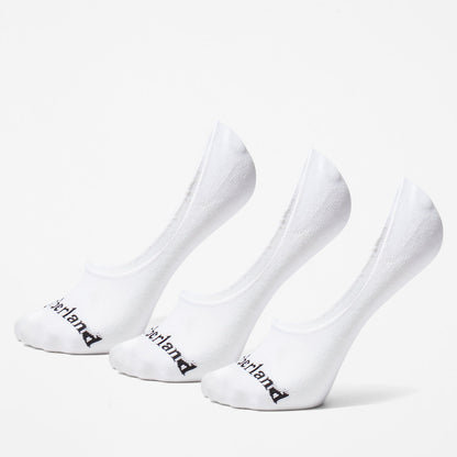 Timberland Mens Stratham 3-Pack Low Liner Socks for Men in White