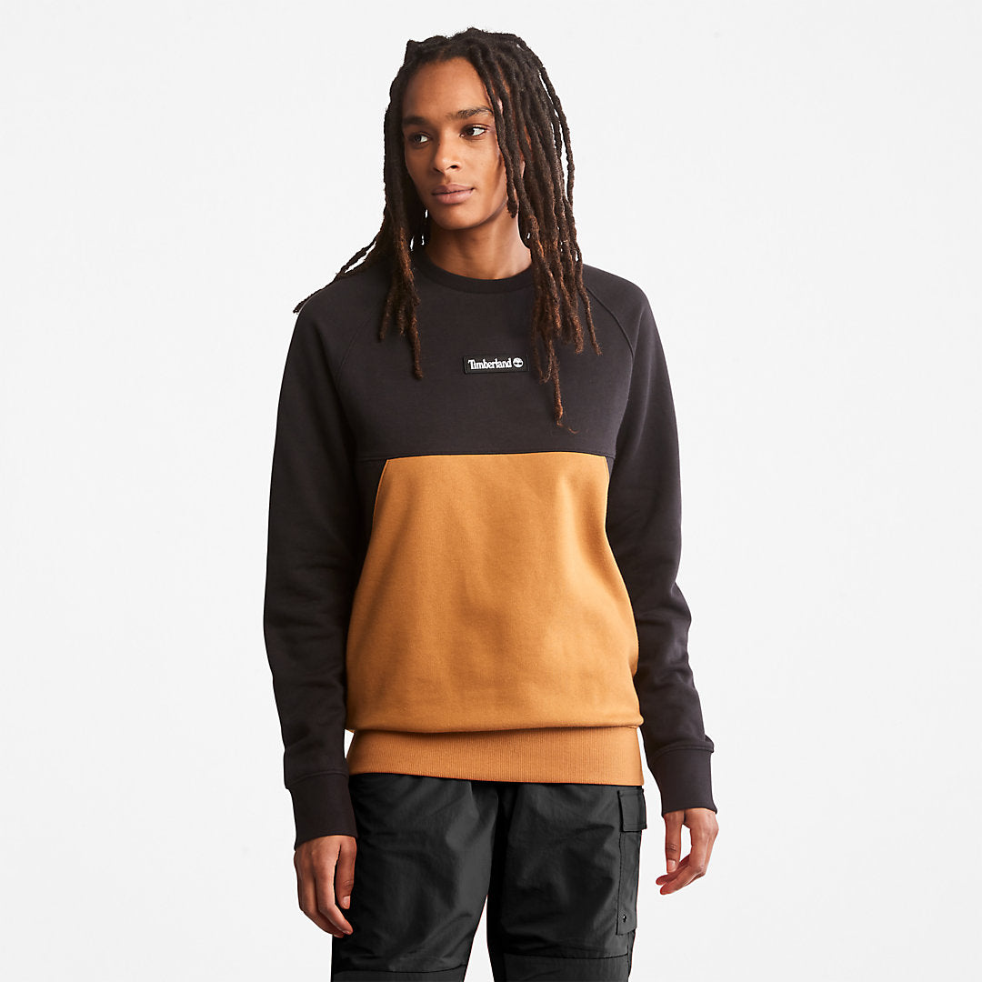 Timberland Mens Cut-and-Sew Sweatshirt for Men in Black