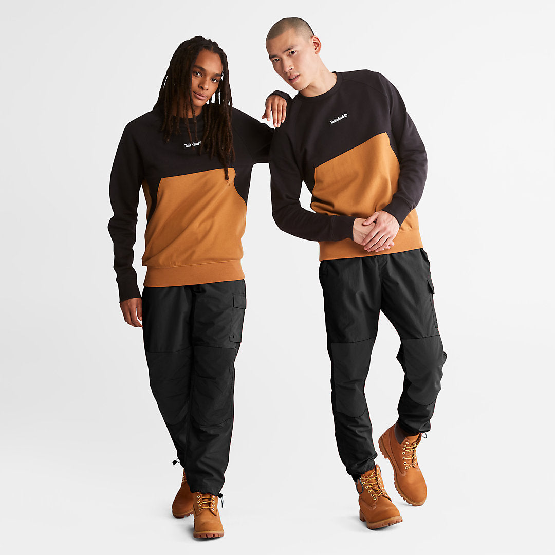 Timberland Mens Cut-and-Sew Sweatshirt for Men in Black