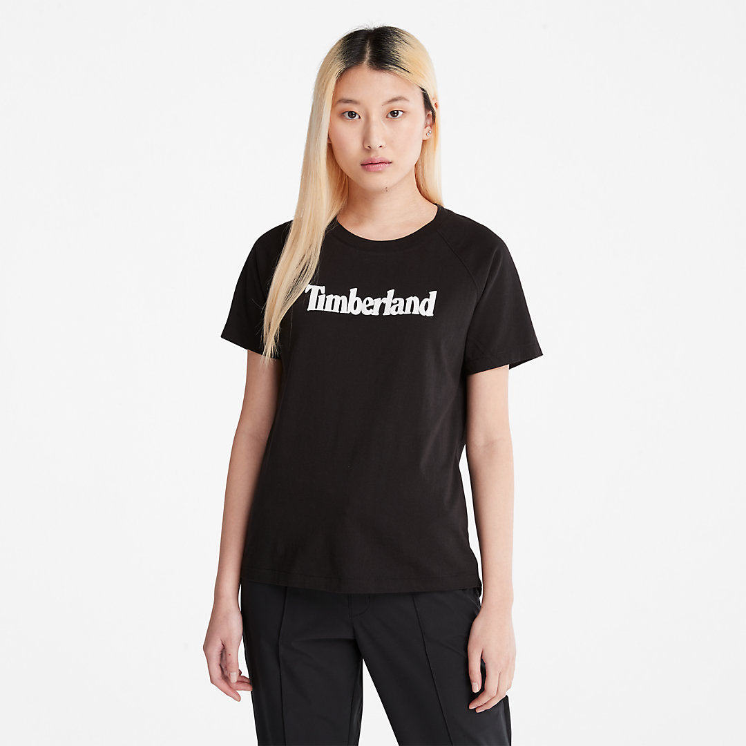 Timberland Womens Logo T-Shirt for Women in Black