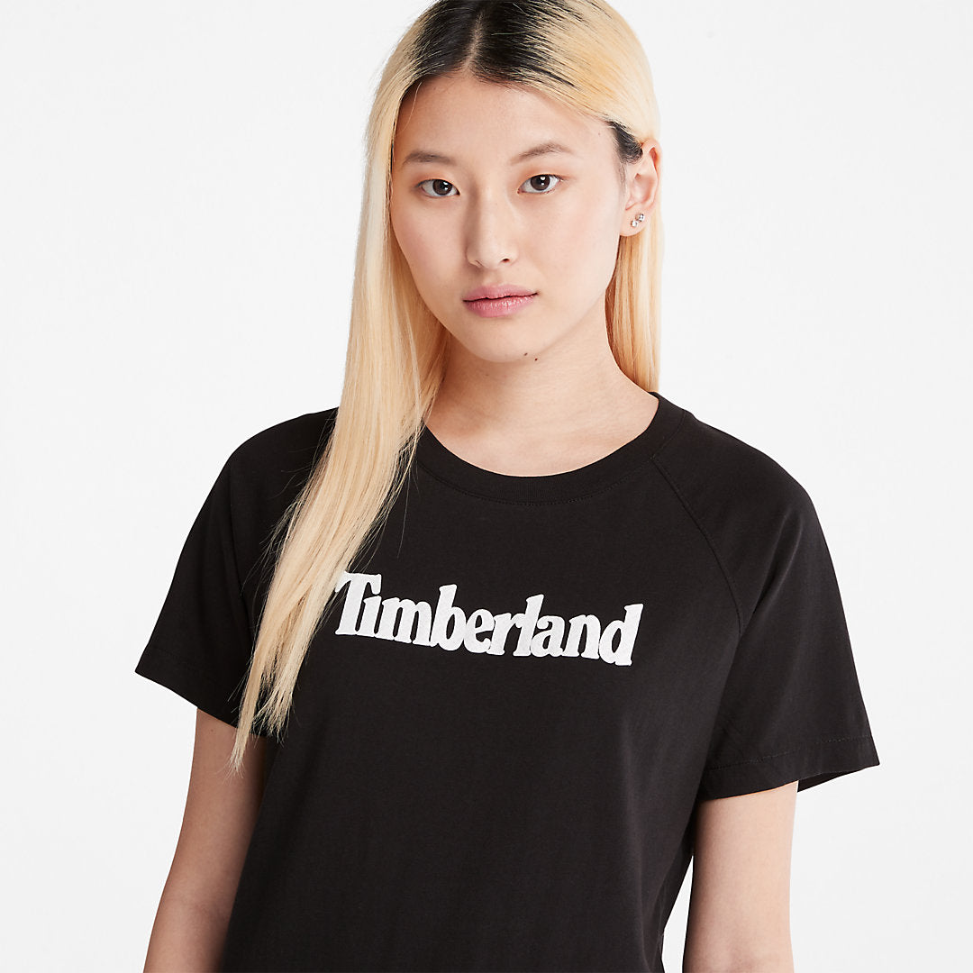 Timberland Womens Logo T-Shirt for Women in Black