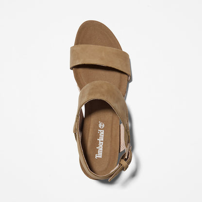 Timberland Womens Capri Sunset Wedge Sandal for Women in Greige