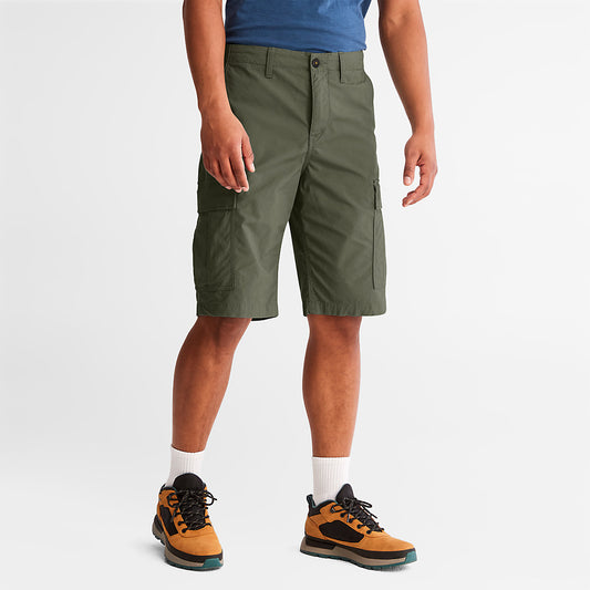 Timberland Mens Poplin Cargo Shorts for Men in Dark Green