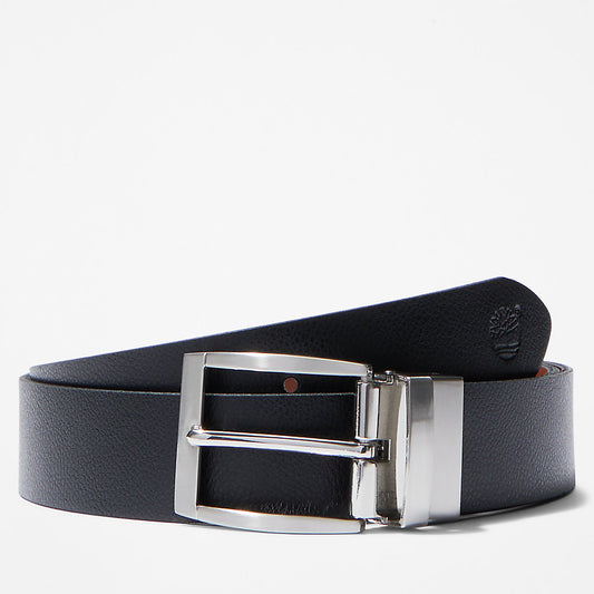 Timberland Mens Reversible Leather Belt for Men in Black