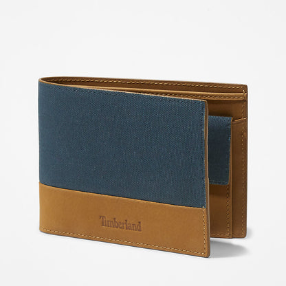Timberland Mens Braeburn Large Wallet with Coin Pocket for Men in Blue