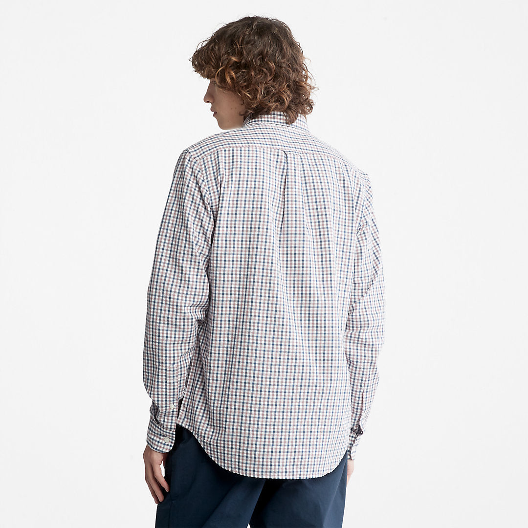 Timberland Mens Seersucker Gingham Shirt for Men in Purple