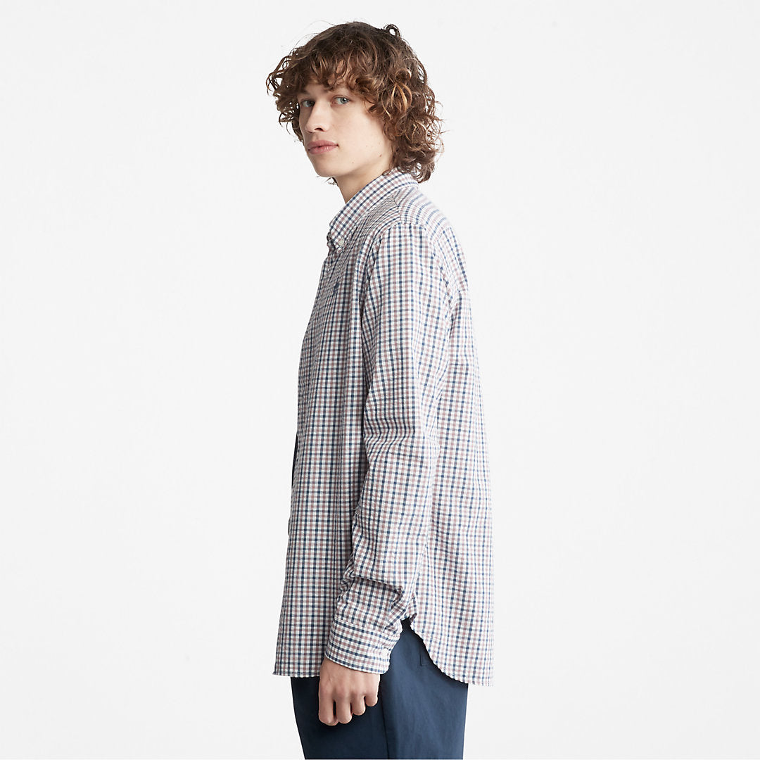 Timberland Mens Seersucker Gingham Shirt for Men in Purple