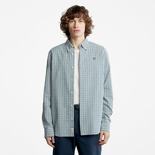 Timberland Mens Seersucker Gingham Shirt for Men in Green