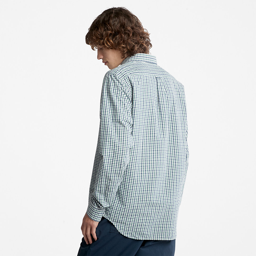 Timberland Mens Seersucker Gingham Shirt for Men in Green