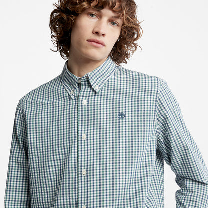 Timberland Mens Seersucker Gingham Shirt for Men in Green