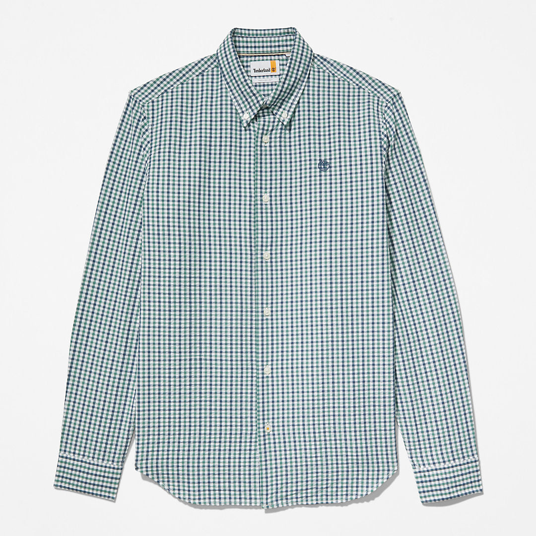 Timberland Mens Seersucker Gingham Shirt for Men in Green