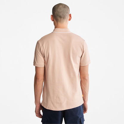 Timberland Mens Millers River Print-Collar Polo Shirt for Men in Light Pink