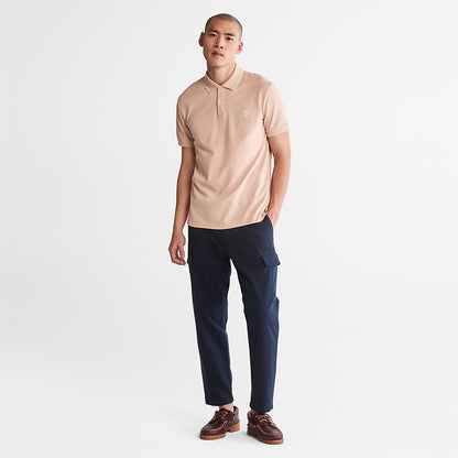 Timberland Mens Millers River Print-Collar Polo Shirt for Men in Light Pink