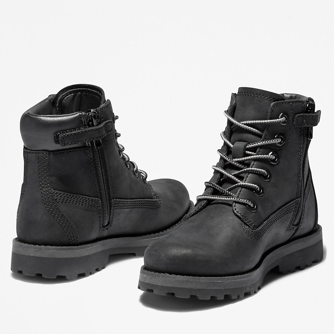 Timberland Kids Courma 6 Inch Side-Zip Boot for Youth in Black