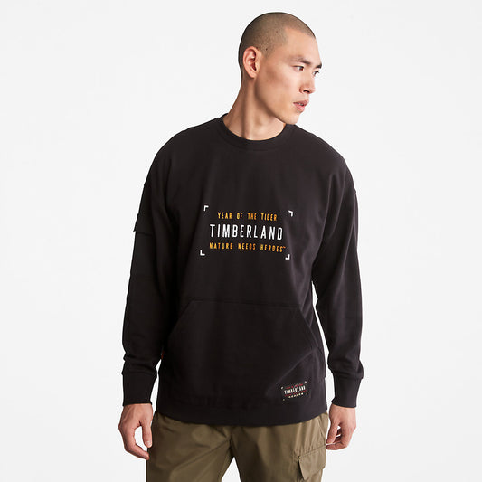 Timberland Mens Year of the Tiger Sweatshirt for Men in Black