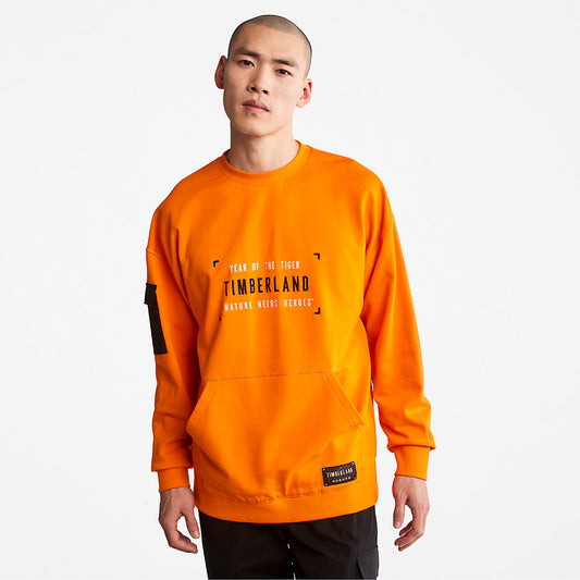Timberland Mens Year of the Tiger Sweatshirt for Men in Orange