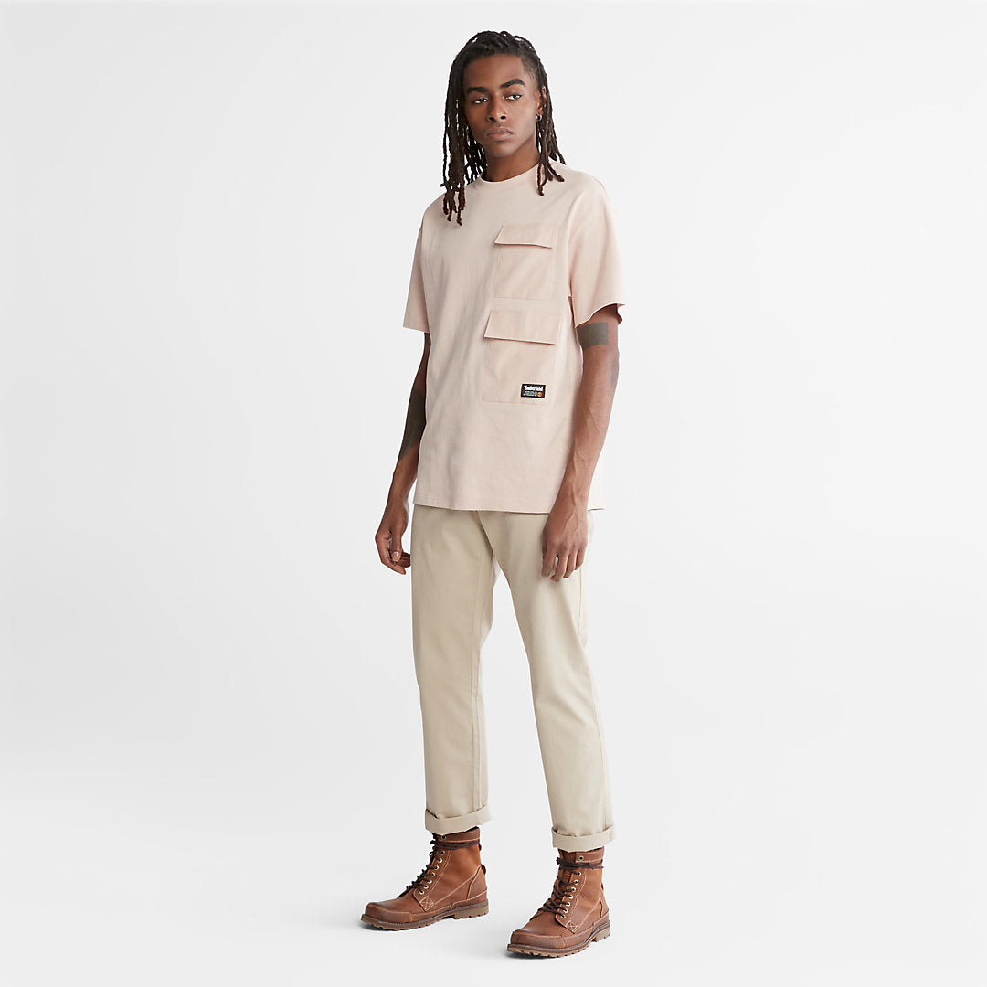 Timberland Mens Progressive Utility Multi-pocket T-Shirt for Men in Pink