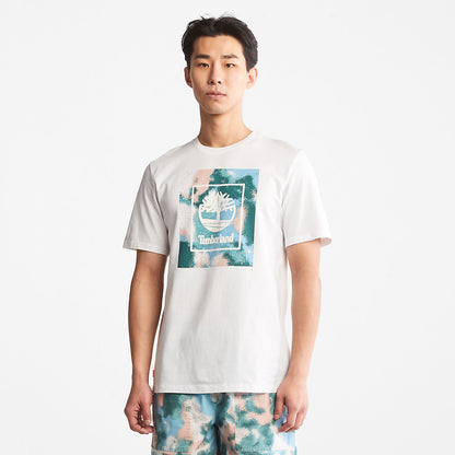 Timberland Mens Storytelling Logo T-Shirt for Men in White