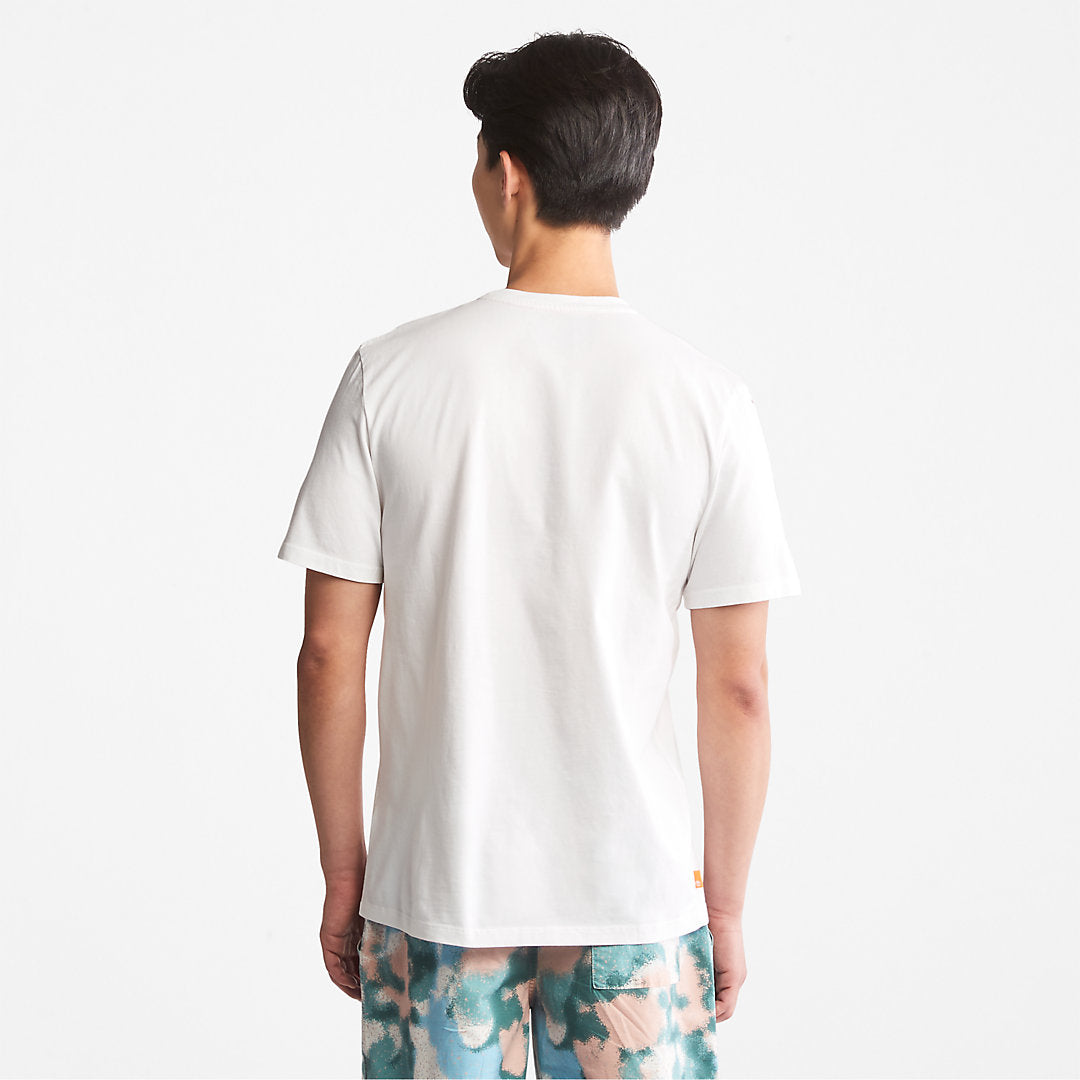 Timberland Mens Storytelling Logo T-Shirt for Men in White