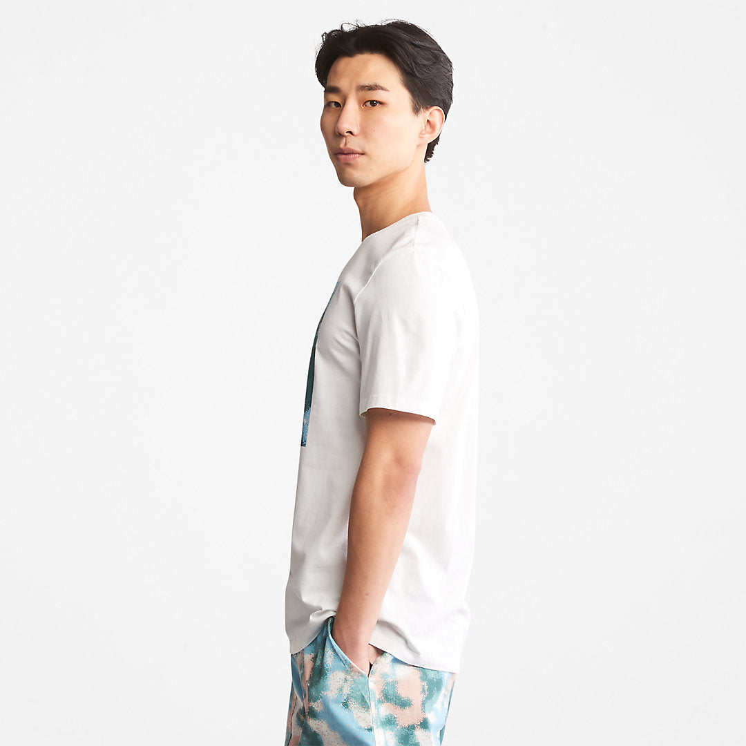 Timberland Mens Storytelling Logo T-Shirt for Men in White