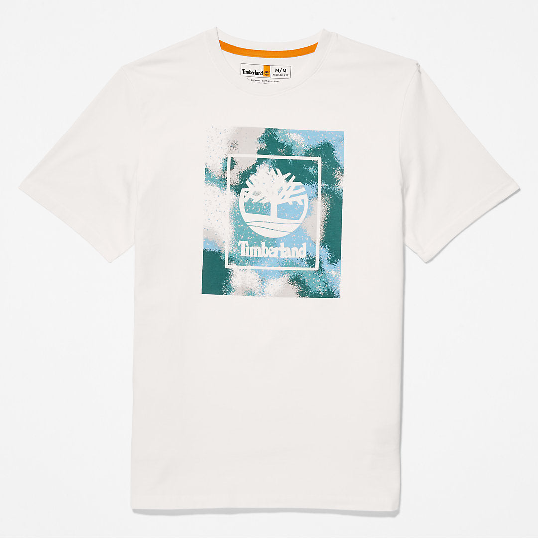 Timberland Mens Storytelling Logo T-Shirt for Men in White