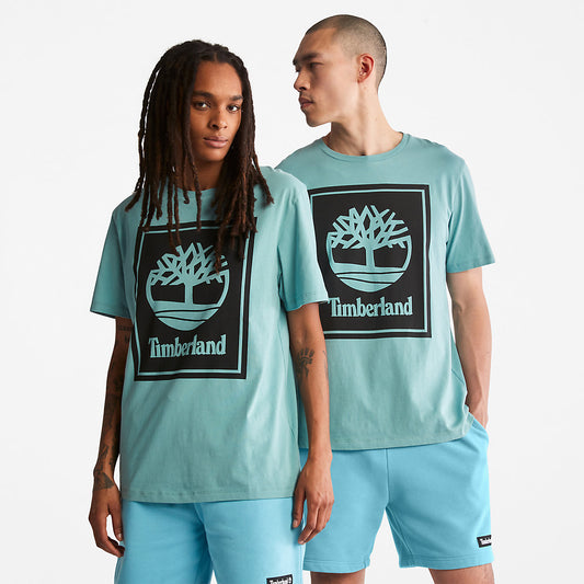 Timberland Mens Tree Logo T-Shirt for All Gender in Teal
