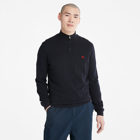 Timberland Mens Cohas Brook Zip-neck Sweater for Men in Navy
