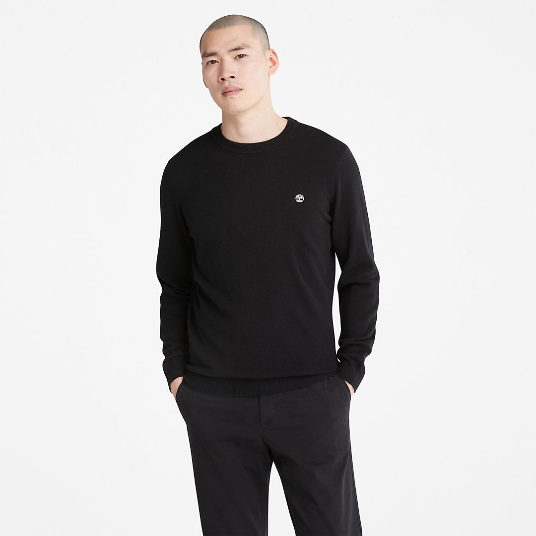 Timberland Mens Cohas Brook Crewneck Sweater for Men in Black