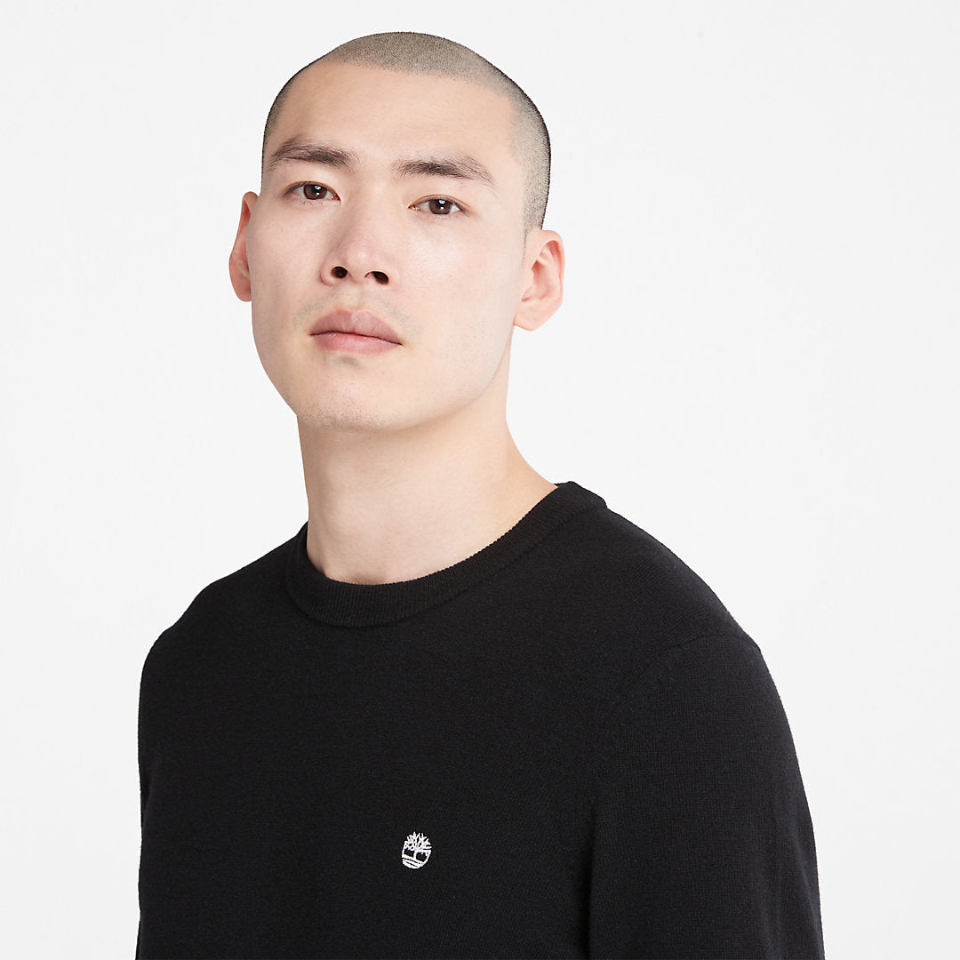 Timberland Mens Cohas Brook Crewneck Sweater for Men in Black