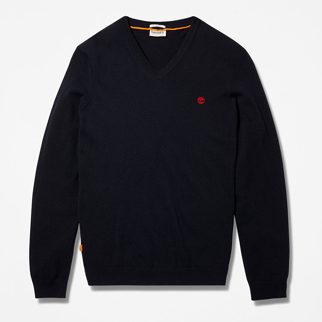 Timberland Mens Cohas Brook V-Neck Sweater for Men in Navy