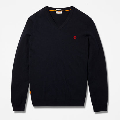 Timberland Mens Cohas Brook V-Neck Sweater for Men in Navy
