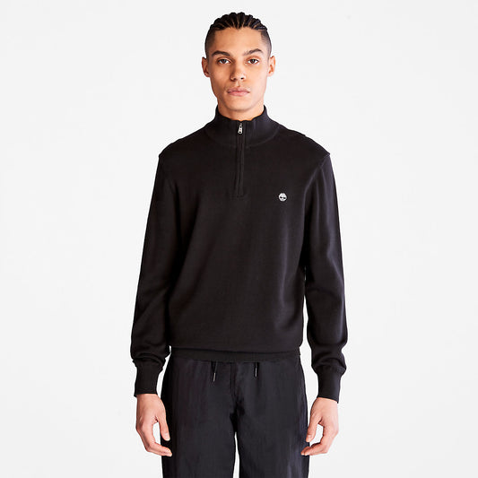 Timberland Mens Williams River Zip-neck Sweater for Men in Black
