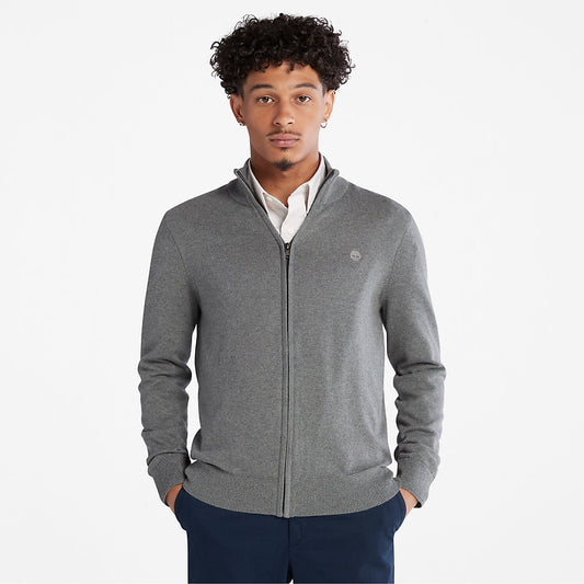 Timberland Mens Williams River Organic Cotton Zip Sweater for Men in Grey