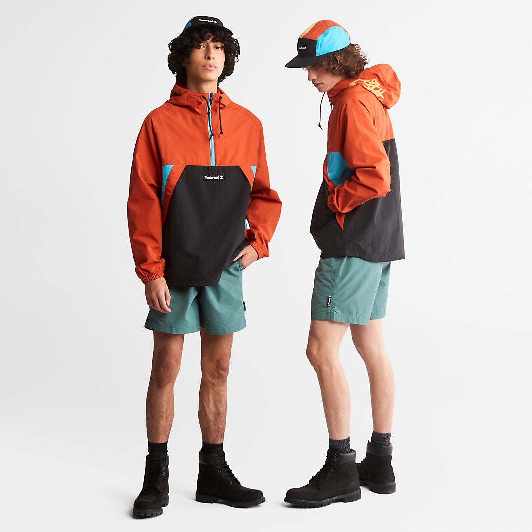 Timberland Mens DWR Zip-Neck Windbreaker for All Gender in Orange