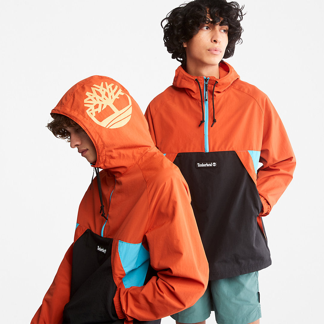 Timberland Mens DWR Zip-Neck Windbreaker for All Gender in Orange