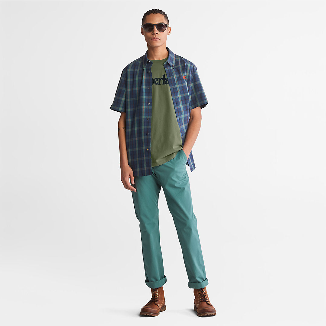 Timberland Mens Kennebec River Logo T-Shirt for Men in Dark Green